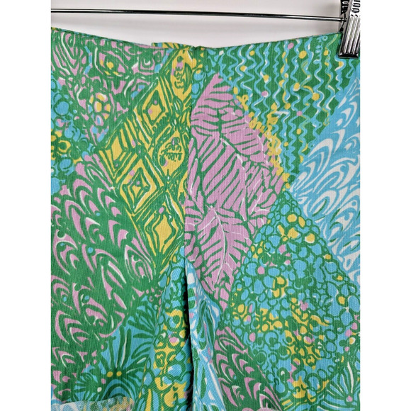 Lilly Pulitzer Deenie Shorts Green Blue Sundance Summer Beach Colorful Cotton 8 - Picture 3 of 10